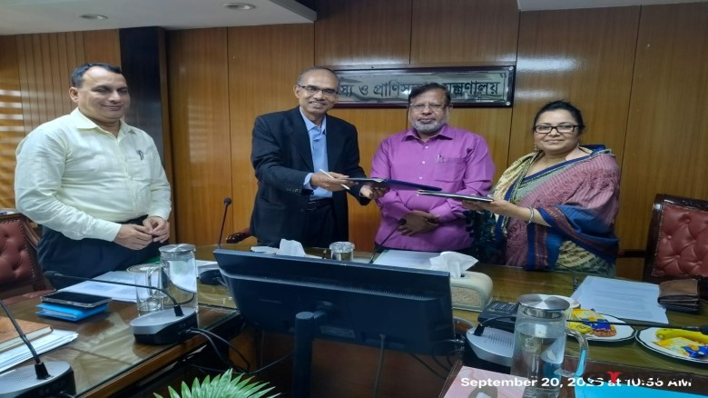 মৎস্য ও প্রাণিসম্পদ খাতে জলবায়ু সহনশীলতা বাড়াতে মন্ত্রণালয়ের সাথে আইসিসিসিএডির সমঝোতা স্মারক সই