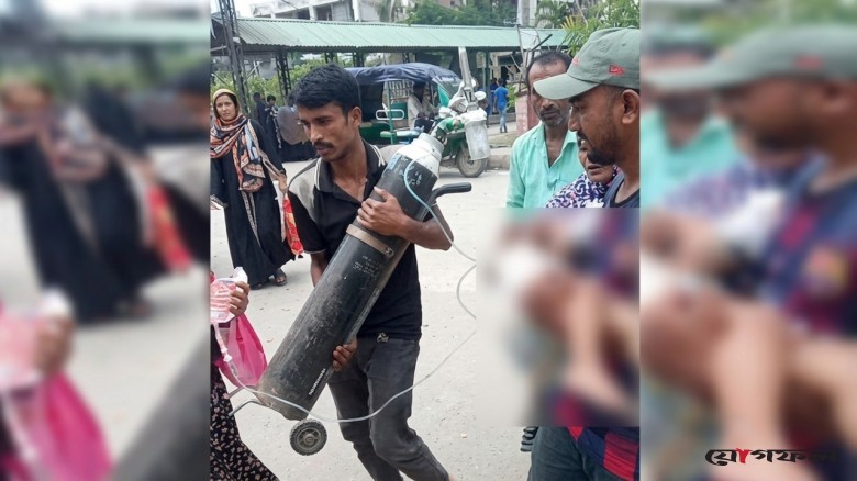 ট্রলি না পেয়ে কোলে মুমূর্ষু শিশু, ফরিদপুর মেডিকেলে অব্যবস্থাপনার অভিযোগ