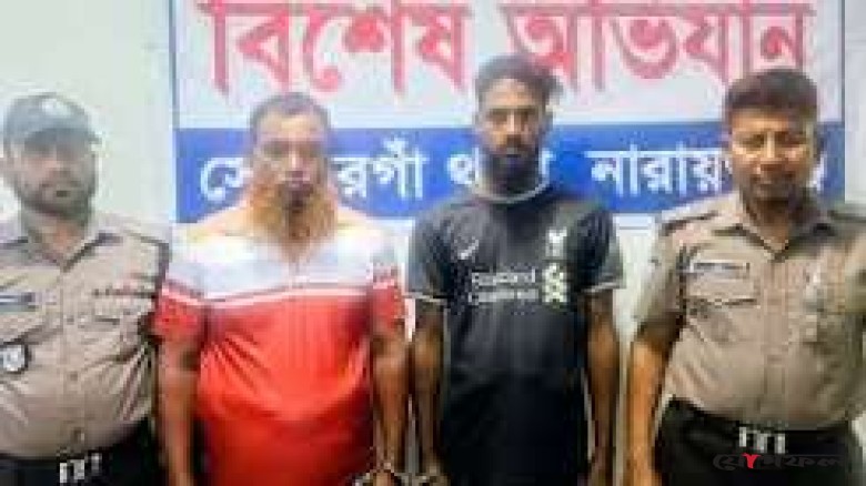 সোনারগাঁয়ে মেঘনা নদীতে অবৈধ বালু উত্তোলন, ড্রেজারসহ গ্রেপ্তার ২